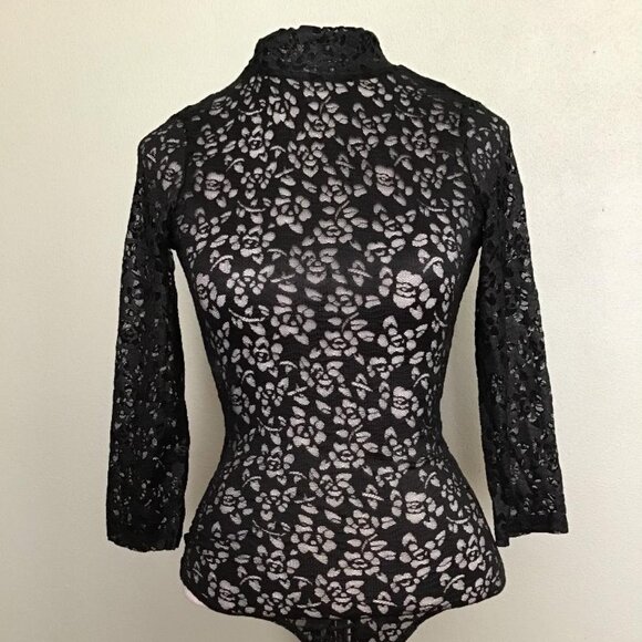 bebe Mock Neck Lace Bodysuit - Picture 1 of 5